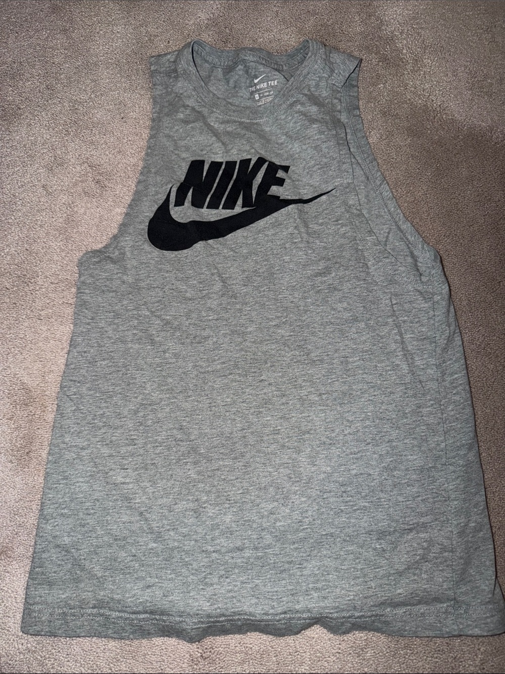Nike Gray Tank Top with Black Swoosh